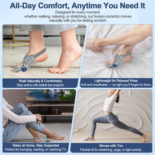 Bunion Corrector for Women Men Big Toe,Adjustable Knob Bunion Corrector for Bunion Relief,Bunion Fix with Bunion Silicone Pad,Suitable for Left and Right Feet(1PCS)
