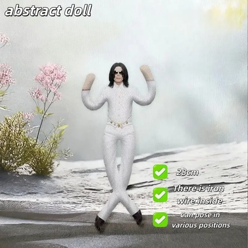 Michael Jackson Role-Playing Prop Doll, Plush Toy, Room Decor, Abstract Jointed Figure, Gift Item, Trendy Character Accessory, Multi Jointed Collectible