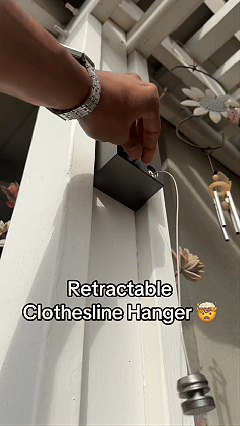 Retractable Clothesline, Adjustable Clothing Rope Indoor Outdoor with ABS Case+ Aluminum, Heavy Duty Stainless Steel Line Wall Mounted Laundry Drying String, Hotel Style 13.8 Feet