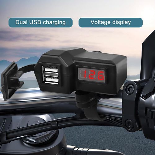 Motorcycle Phone, Motorcycle Handlebar Phone Cigarette Lighter Socket Single USB for Electronic Devices