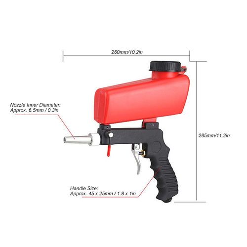 Air Sandblasting Gun Pneumatic Sand Tool 90PSI for Metal Removal Paint Stripping