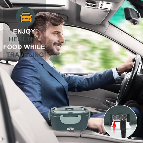 Electric Lunch Box Food Heater - Leakproof Portable Food Warmer heated lunch box for adults for Car/Home/Truck with 1.5L Removable Stainless Steel Container