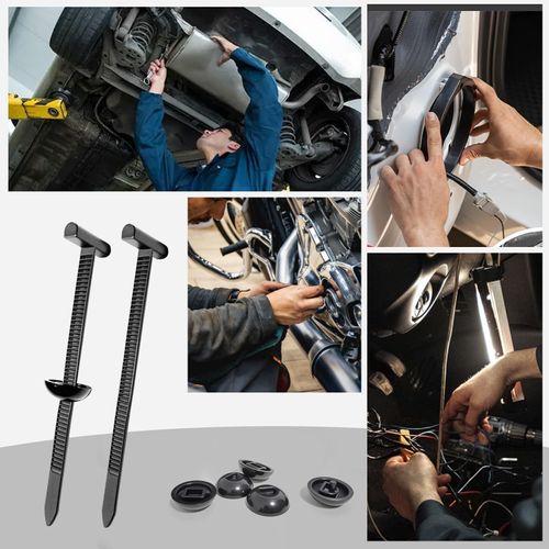 Nylon Universal Cable Tie Buckle for Car, Automotive Zipper Clips, Push Pin Clip Multipurpose Plastic Cable Ties Tool, Snap-Fit Ziptie Bumper Retainer Fender Liner Door Panel Fastener (100PCS)