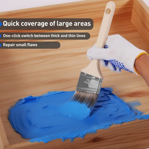 Paint Brush, 2.5IN Stain Brushes for Painting Walls House Touch-Ups,Furnitures and Fence Staining, Wooden Handle Masonry Paintbrush(6 Packs)