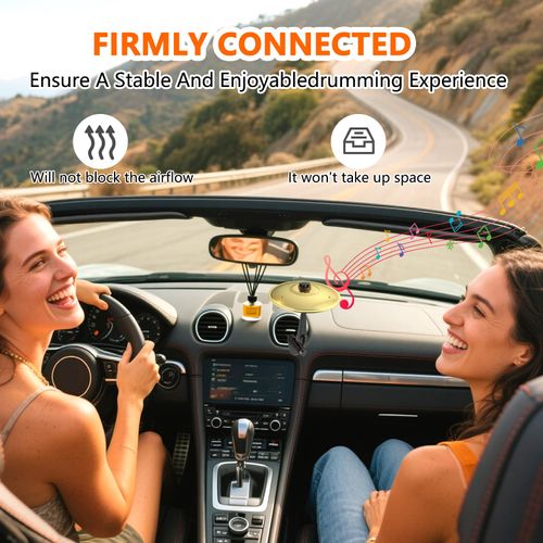 Car Crash Cymbal, Car Crash Cymbal Air Vent, Car Symbol Drum Cymbal Air Vent, Tlkiaa Easy Clip-On Mini Cymbal for Music Lovers, Compact Durable Car Accessory Percussion Instrument Christmas Gift
