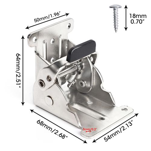 4 Pack Locking Hinge （included 32 Screws ）for Folding Leg Brackets,Heavy Duty Folding Brackets 90 Degree Self Locking Folding Hinge for Table Legs Furniture