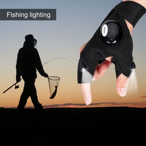 LED Flashlight Gloves, Stocking Stuffers for Men Dad Husband Adults, Cool Gadgets Hands-Free Lighted Work Gloves for Camping Fishing Repairing, Christmas Fathers Day Birthday Gifts,Black