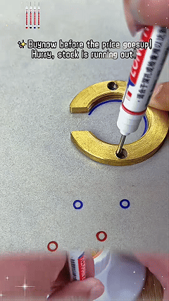 Long Head Deep Hole Marker, Quick Dry & Water-proof Construction Marker, Long Head Mark Pens for Metal, Steel, Tile, Glass, Carpenter Marking Tool for Woodworking (Mix-10PCS)