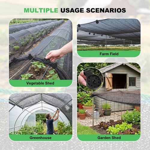100 Pack Shade Cloth Heavy Duty Lock Grip, Round Plastic Sun Shade Net Clip, Reusable Sun Shade Clips for Garden, Patio Awnings, Greenhouse Fabric, Windproof Anti Bird Netting Clamps