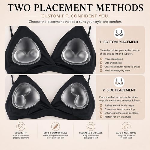 Women's Silicone Filled Push-Up Pads Push-up Breast Pads swimsuit and bra inserts