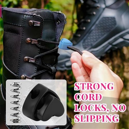 Plastic Cord Locks for Drawstrings Shoelaces, 100 Pcs Adjustable Round Cord Stops for Paracord, Backpacks