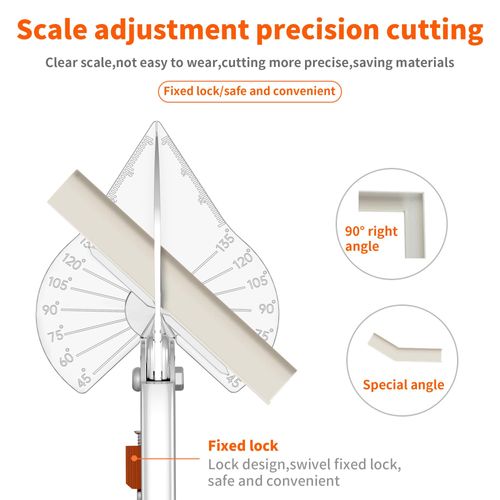 Miter Shears, 45-135 Degree Adjustable Angle Scissors, Quarter Round Cutter Tool with Spare SK5 Blades, Trunking Shears for Cutting PVC, Trim and Softwood Moulding