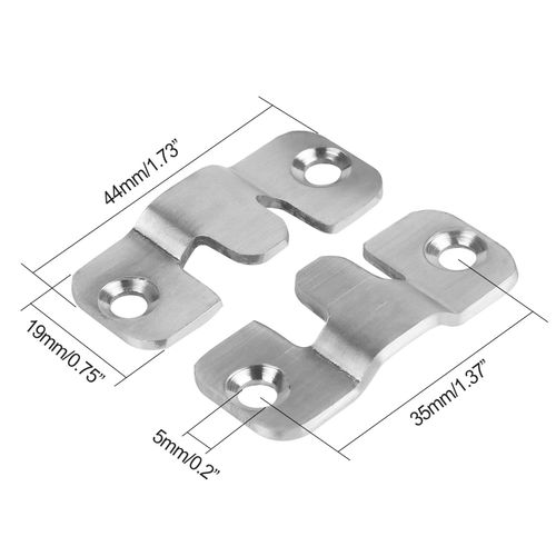 20 Pairs Stainless Steel Interlock Hanging Buckle Equipped with 80 Steel Screws, 44*19 mm Flush Mount Bracket, Interlocking Photo Frame Hook, Heavy Duty Picture Hanger Z Clip Bracket for Large Picture Display Art Gallery Wall Mount Hardware
