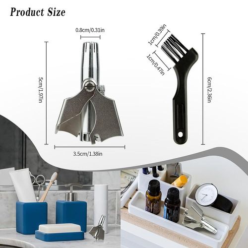 Manual Nose Hair Trimmer for Men & Women – No Battery,Nose Hair Clippers for Men & Women, Nasal Trimmer & Ear Hair Remover, Stainless Steel Eyebrow Tool, Professional Grade