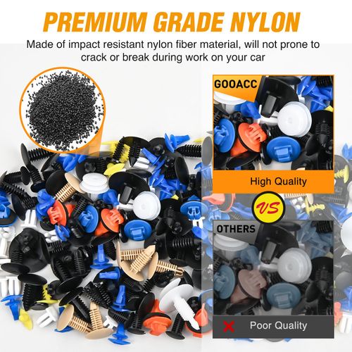 Car Push Retainer Clips & Auto Fasteners Assortment Popular Sizes Nylon Bumper Fender Rivets, 975Pcs Clips+ Remover