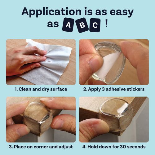 Corner Protector for Baby, Protectors Guards - Furniture Corner Guard & Edge Safety Bumpers - Baby Proof Bumper & Cushion to Cover Sharp Furniture & Table Edges - Clear and Transparent - (30 Pack)