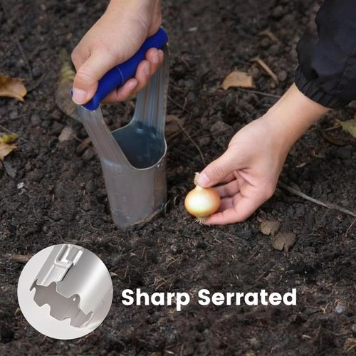 Bulb Planter Tool, Bulb Transplanter with Bend Free, Depth Markers for Digging Holes, Automatic Soil Releasing Seed for Tulips, Dahlias, Daffodils