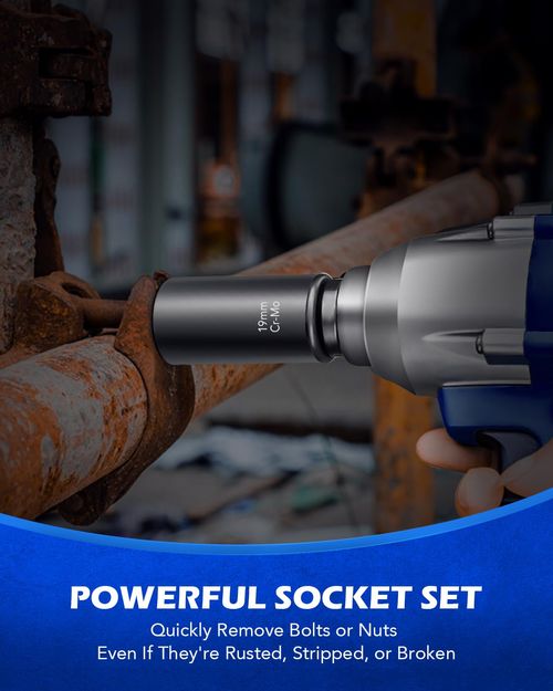 Lug Nut Remover, 5 Counts Wheel Lock Removal Kit, Drive Impact Bolt Nut Extractor for Removing Stripped, Damaged,