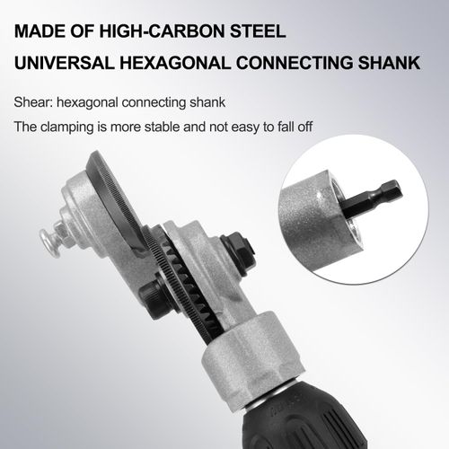 Metal Nibbler Drill Attachment, Heavy-Duty Sheet Metal Cutter for Electric Drill, Double-Cut Nibbler Tool for Fast Clean Cutting of Iron, Steel, Aluminum, Copper and Plastic Panels