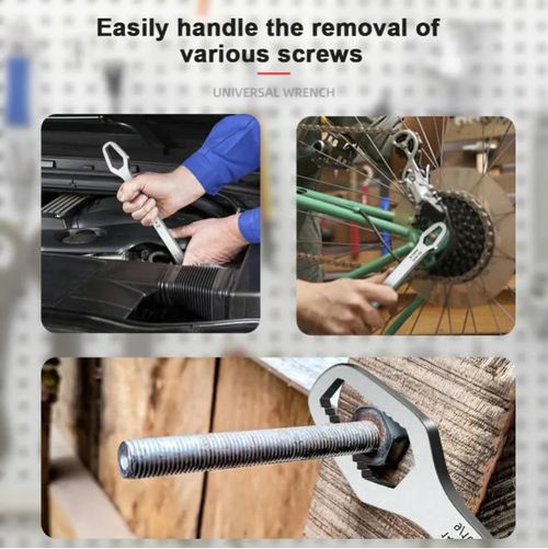 8-22mm Double-Ended Multifunctional Universal Wrench, 2026 New Self-Adjusting Wrench Set All in One Tool, Outdoor Riding Home Car Repair Tools for Auto Repair (Black+Silvery)