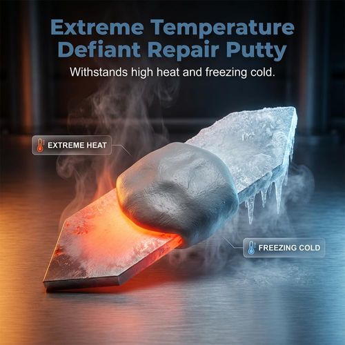 500g Steel Reinforced Epoxy Putty, Easy Operation, High Strength & Strong Adhesion, Excellent Restoration, Waterproof Heat Resistant Drillable, Permanent Repair Putty for Metal Wood Ceramic Concrete Plastic PVC Pipe Leaks Cracks Holes & Broken Parts fat