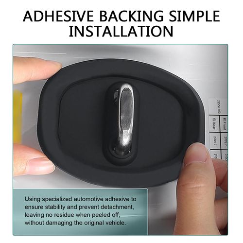 8 PCS Door Latch Lock Covers, Silicone Door Latch Protective Cover, Self-Adhesive Anti-Rust Noise Dampers Car Door Protector, Universal for Most Cars, Trucks, SUVs (Black)