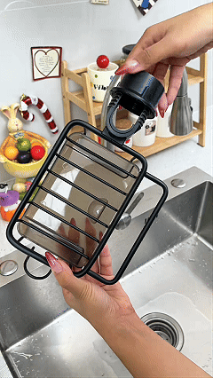 Sink Organizer Rack,Hanging Faucet Drain Rack with Drip Tray , Stainless Steel Detachable Sink Faucet Sponge Holder Over Faucet for Kitchen and Bathroom,Scrubbers, Soap,Brush