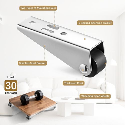 Door Wheels, 4 Pack ,0.9 Inch Low Profile Caster Wheels for Indoor Furniture,Compact 0.9 inch door wheels for indoor doors and furniture.