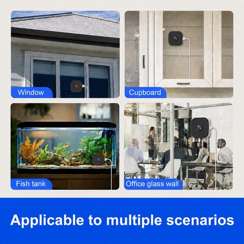 Window Cam - 1080P Wi-Fi Indoor Security Camera, Glass-Mount No-Drill Install, Sharp Outdoor View, Color Night Vision, Included Angle Mount, Magnetic Easy Setup, Local Recording, Remote Access, Bluetooth for Home & Apartment Use