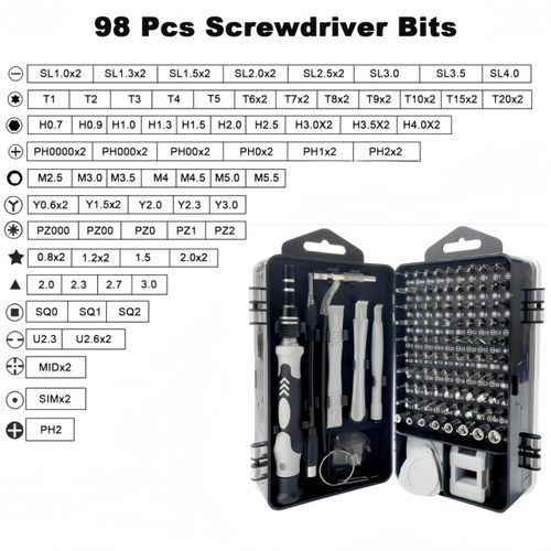 115 in 1 Precision Screwdriver Set, Professional Magnetic Tool Kit for Electronics Repair - Compatible with iPhone, Samsung Phone, Laptop, PC, PS5, Xbox, Nintendo Switch, Glasses & Watch