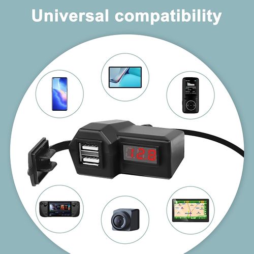 Motorcycle Phone, Motorcycle Handlebar Phone Cigarette Lighter Socket Single USB for Electronic Devices