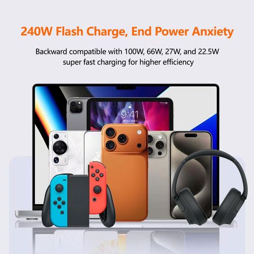 USB C to USB C Invisible Stand Charging Cable，240W Fast Charging Cable 4.9FT，Built-in Phone Support Fast Charging Cord for Gaming Office Travel