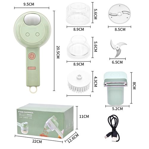 4 in 1 Electric Vegetable chopper hand held, Food Chopper, Mini Fruit Slicer,Garlic Chopper,Egg whisk and Meat Mincer,Handheld Veggie Cutter for Salad