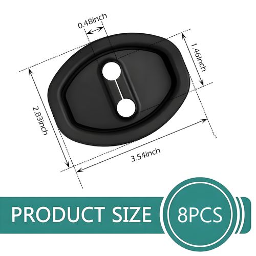 8 PCS Door Latch Lock Covers, Silicone Door Latch Protective Cover, Self-Adhesive Anti-Rust Noise Dampers Car Door Protector, Universal for Most Cars, Trucks, SUVs (Black)