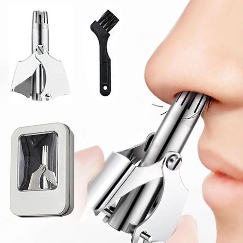 Manual Nose Hair Trimmer for Men & Women – No Battery,Nose Hair Clippers for Men & Women, Nasal Trimmer & Ear Hair Remover, Stainless Steel Eyebrow Tool, Professional Grade