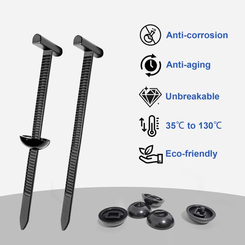 Nylon Universal Cable Tie Buckle for Car, Automotive Zipper Clips, Push Pin Clip Multipurpose Plastic Cable Ties Tool, Snap-Fit Ziptie Bumper Retainer Fender Liner Door Panel Fastener (100PCS)