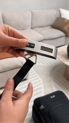 Digital Luggage Scale - 110 LB Industrial Baggage Scale with Backlit LCD, Data Lock, Hook & Strap Hang, 0.1lb/50g Precision, Dark-Light Readable, Pounds/Kgs for Traveling Gadgets, Portable Travel Gear