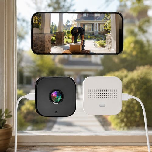 Window Cam - 1080P Wi-Fi Indoor Security Camera, Glass-Mount No-Drill Install, Sharp Outdoor View, Color Night Vision, Included Angle Mount, Magnetic Easy Setup, Local Recording, Remote Access, Bluetooth for Home & Apartment Use