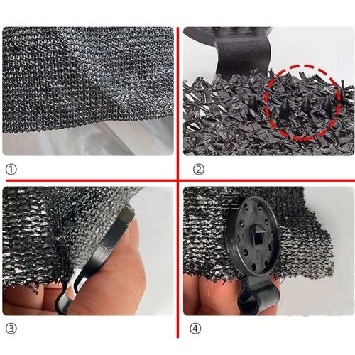 100 Pack Shade Cloth Heavy Duty Lock Grip, Round Plastic Sun Shade Net Clip, Reusable Sun Shade Clips for Garden, Patio Awnings, Greenhouse Fabric, Windproof Anti Bird Netting Clamps
