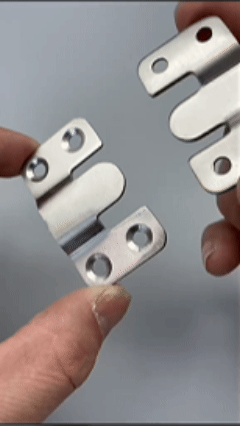 20 Pairs Stainless Steel Interlock Hanging Buckle Equipped with 80 Steel Screws, 44*19 mm Flush Mount Bracket, Interlocking Photo Frame Hook, Heavy Duty Picture Hanger Z Clip Bracket for Large Picture Display Art Gallery Wall Mount Hardware
