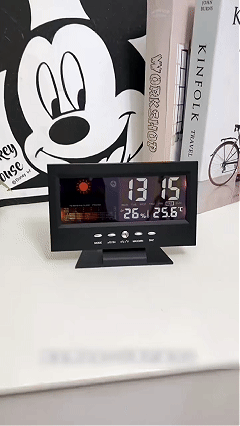 Weather Clock , Weather Station Wireless Indoor Thermometer Temperature Desk Digital Alarm Clock Weather Thermometer LED Temperature Humidity Monitor