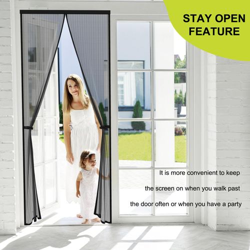 Magnetic Screen Door, Door Screen Magnetic Closure-Keeps Bugs Out Let Breeze in, Heavy Duty Mesh - Pet and Kid Friendly, Works with Front Doors, Sliding Doors Fit Door Size 36 x 82 Inch