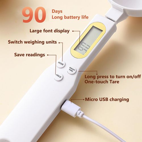 Digital Measuring Spoon Electronic Scale Spoon Weighing for Food Coffee Powder Tea Ingredients Spice Kitchen Gram Measuring Spoons High Precision 0.1g Mothers Day Gifts Baking