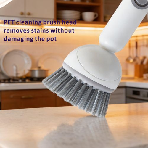 Dish Brush -6-in-1 Dish Brush with Detergent Dispenser - Adjustable Angle & Rotating Scrub Brush for Pots, Pans, Dishes & Utensils | Kitchen Cleaning Brush with Wall Mount for Sink, Stove & Cookware