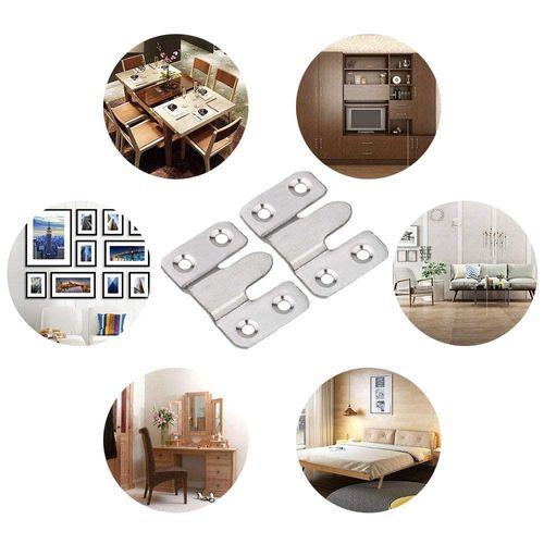 20 Pairs Stainless Steel Interlock Hanging Buckle Equipped with 80 Steel Screws, 44*19 mm Flush Mount Bracket, Interlocking Photo Frame Hook, Heavy Duty Picture Hanger Z Clip Bracket for Large Picture Display Art Gallery Wall Mount Hardware