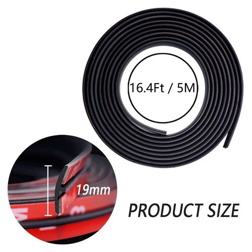 Cuttable T-Car Sunroof Cover Seal Rubber Trim,Dust Proof&Weather Stripping for Windshield,Tailgate Adhesive Rubber Seal Strip (19mm×16.4Ft)
