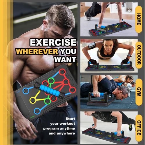 Solid Push Up Board 15 in 1 Home Workout Equipment Multi-Functional Pushup Stands System Fitness Floor Chest Muscle Exercise Professional Equipment Burn Fat