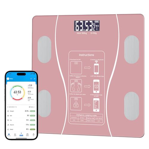Intelligent Body Fat Scale, a Simple and Practical Digital Scale That can be Connected to a Mobile Digital Bathroom Scale to Display BMI, Body Fat, Muscle Mass, and Durable Weight Scale