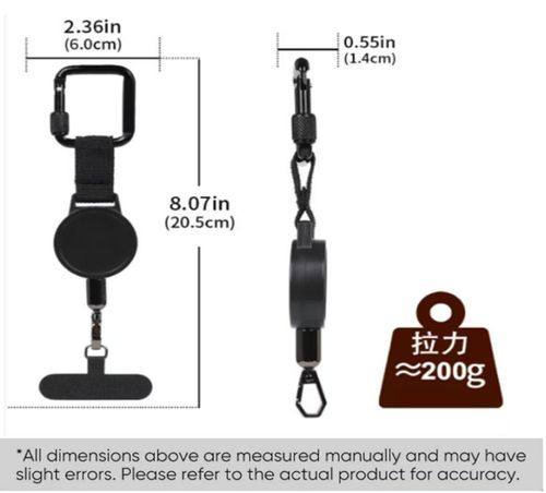 cell phone lanyard，Phone Strap with Locking Carabiner for Skiing, Hiking,Anti-theft Phone Tether，Retractable Cell Phone Strap with Steel Cable for any mobile phone