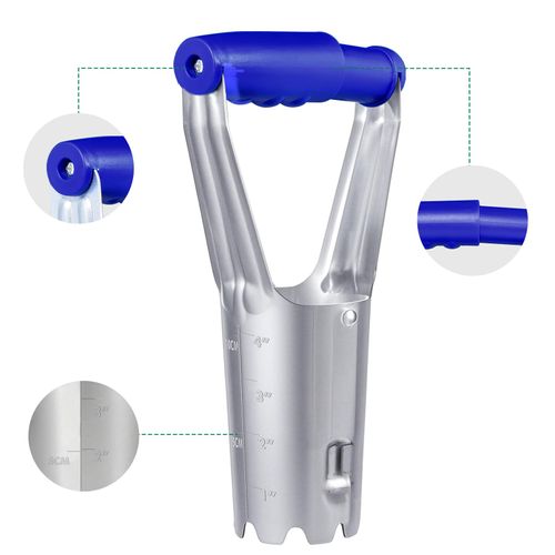 Bulb Planter Tool, Bulb Transplanter with Bend Free, Depth Markers for Digging Holes, Automatic Soil Releasing Seed for Tulips, Dahlias, Daffodils